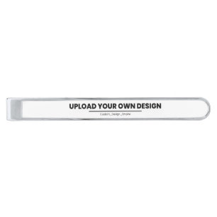 Upload Your Own Design Here   Custom Template Silver Finish Tie Bar