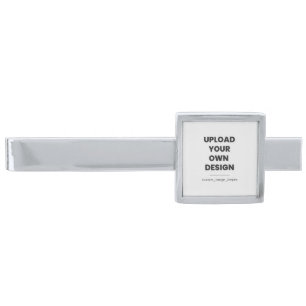 Upload Your Own Design Here   Custom Template Silver Finish Tie Bar