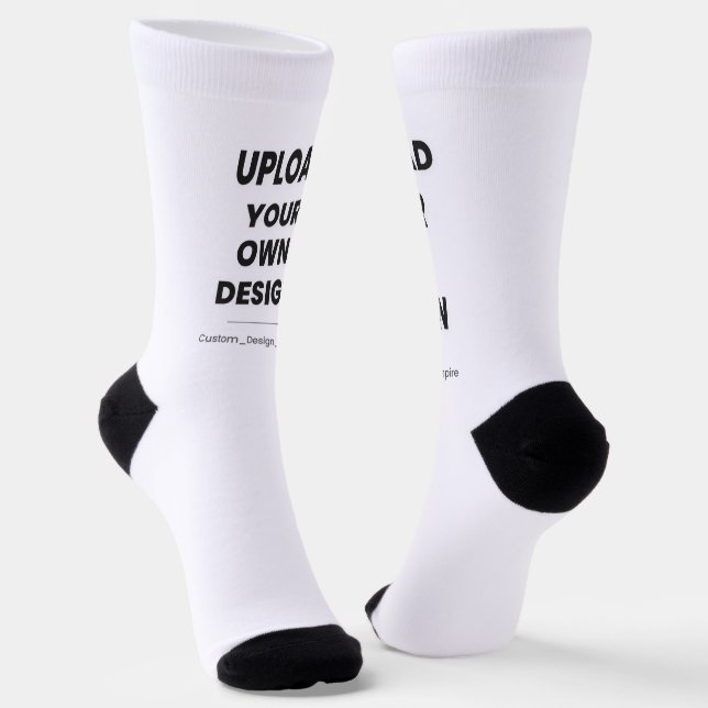 Upload Your Own Design Here | Custom Template Socks (Angled)