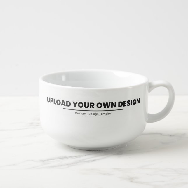 Upload Your Own Design Here | Custom Template Soup Mug (Left)