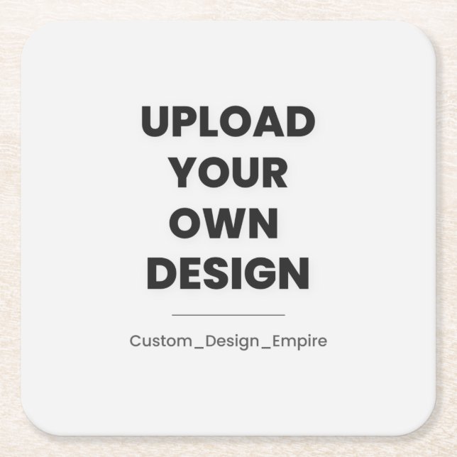 Upload Your Own Design Here | Custom Template Square Paper Coaster (Front)