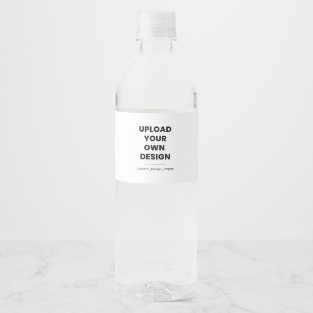 Upload Your Own Design Here | Custom Template Water Bottle Label (Front)