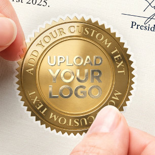 Upload Your Own Image Logo Custom 3D Foil Gold Sticker
