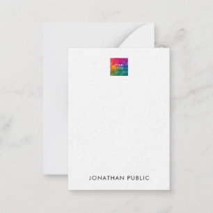 Upload Your Own Logo Ultra Thick Paper Vertical Note Card