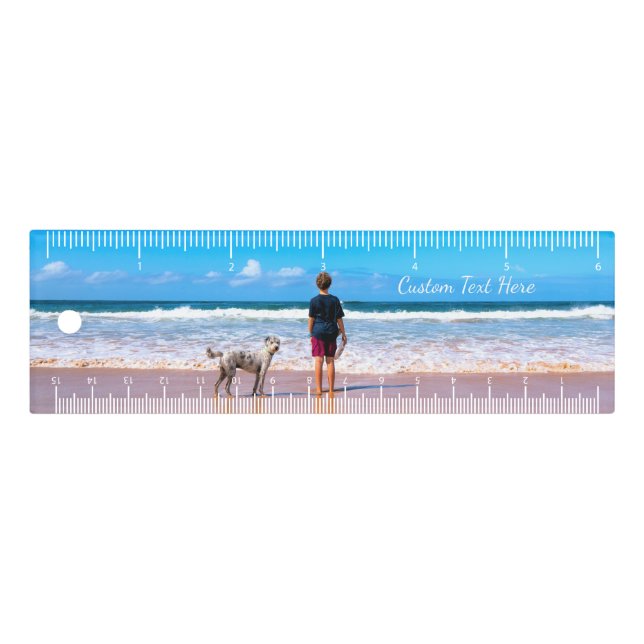Upload Your Own Pet Photo Ruler Add Text Name (Front)