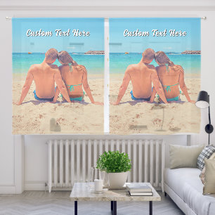 Upload Your Own Photo Add Custom Text Personalized Sheer Curtains