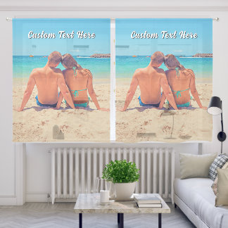 Upload Your Own Photo Add Custom Text Personalized Sheer Curtains