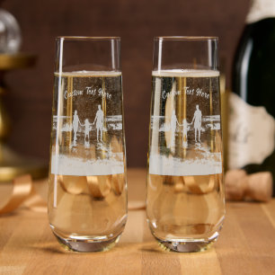 Upload Your Own Photo and Custom Text Personalized Stemless Champagne Flute