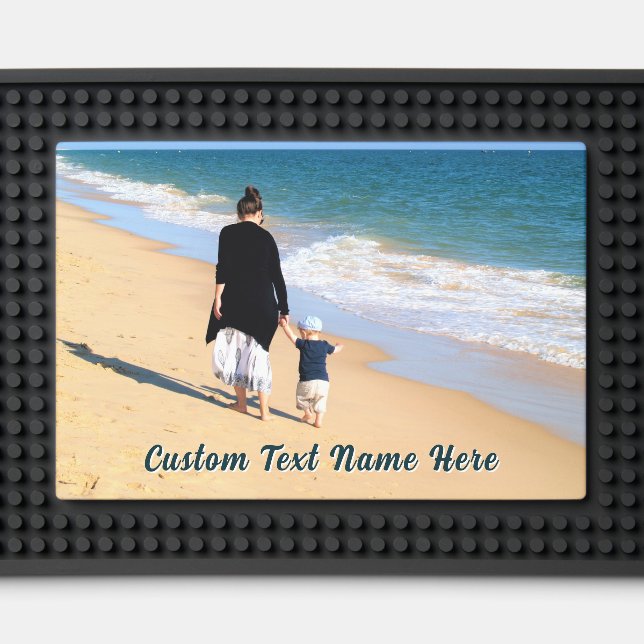 Upload Your Own Photo Bar Mat Gift Add Custom Text (Front (Close Up))