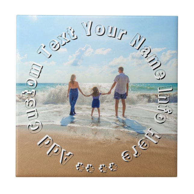 Upload Your Own Photo Ceramic Tile Gift Add Text (Front)