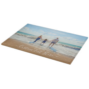 Upload Your Own Photo Cutting Board Custom Text