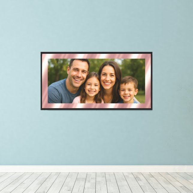 Upload Your Own Photo Elegant Rose Gold Background Canvas Print (Insitu(Wood Floor))
