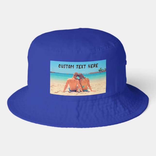 Upload Your Own Photo Hat Gift Personalized Text (Front)