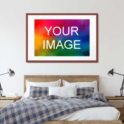 Upload Your Own Photo Inset Walnut Wood Modern Framed Art