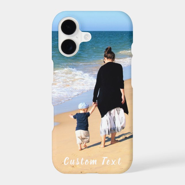 Upload Your Own Photo iPhone Case Personalize Text (Back)