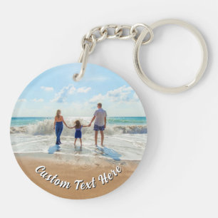 Upload Your Own Photo Keychain Personalized Text