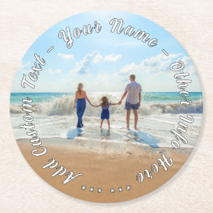 Upload Your Own Photo Paper Coasters Add Text Name