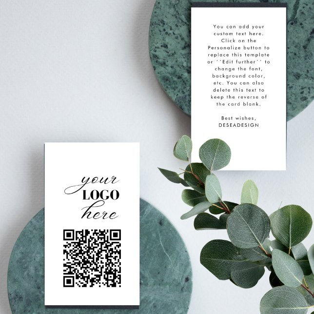 Upload Your Own Printing Custom Logo Text QR Code Business Card (Creator Uploaded)