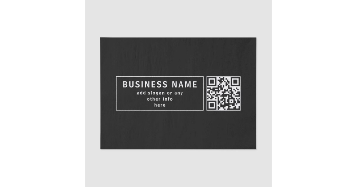Upload Your Own QR code & Changeable Text Tissue Paper | Zazzle