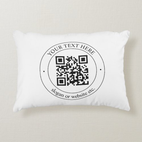 Upload Your Own QR Code  Customizable Text Accent Pillow