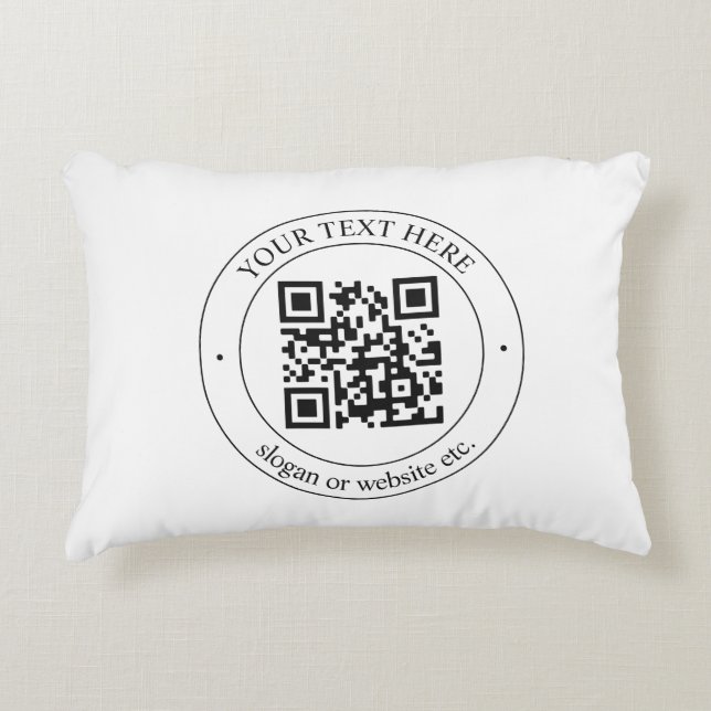 Upload Your Own QR Code & Customizable Text Accent Pillow (Front)