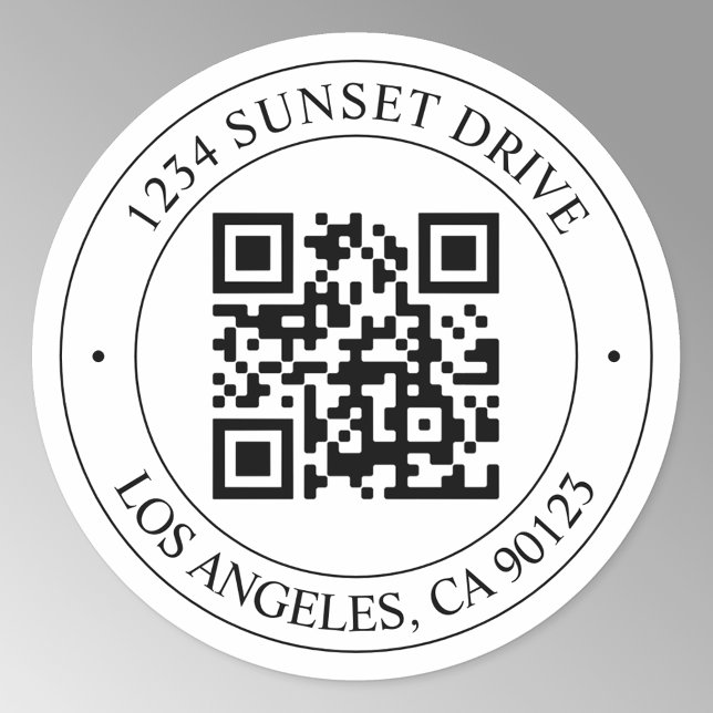 Upload Your Own QR Code & Customizable Text Classic Round Sticker (Creator Uploaded)