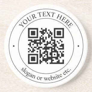 Upload Your Own QR Code & Customizable Text Coaster