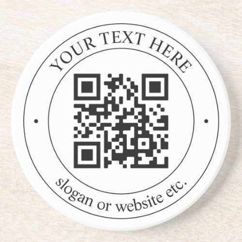 Upload Your Own QR Code  Customizable Text Coaster