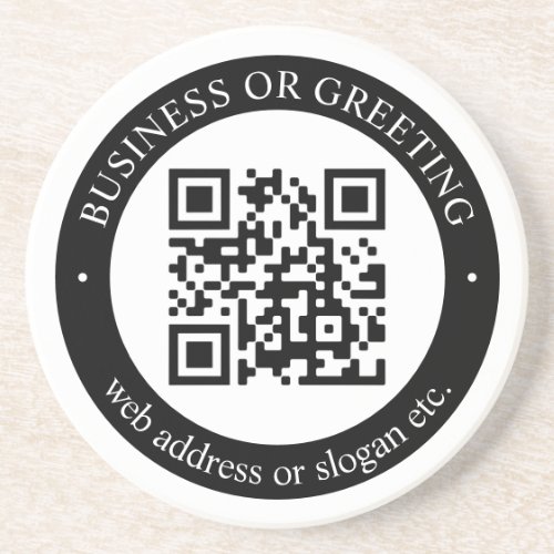 Upload Your Own QR Code  Customizable Text Coaster