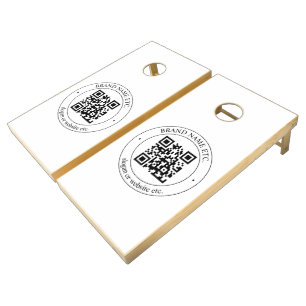 Upload Your Own QR Code & Customizable Text Cornhole Set