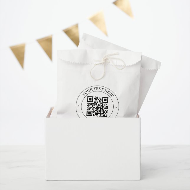 Upload Your Own QR Code & Customizable Text Favor Bag (Party)