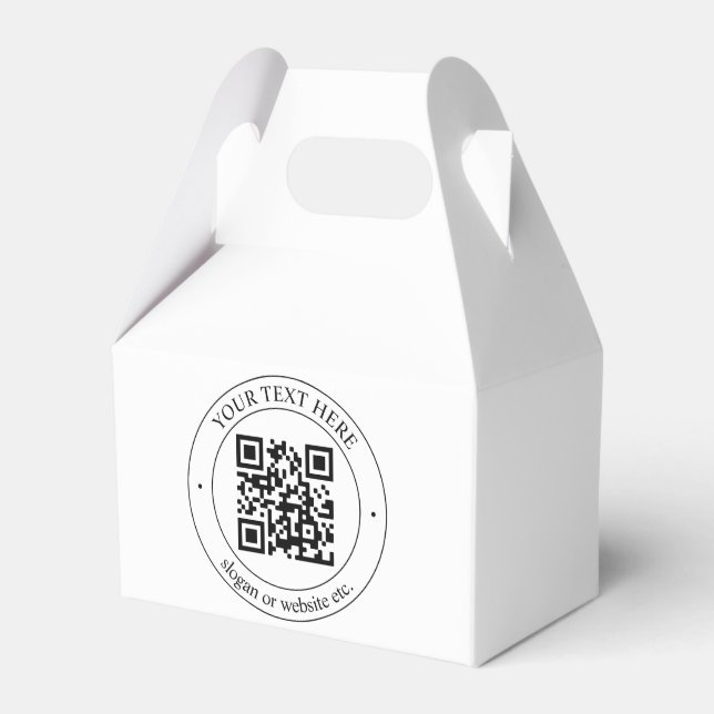 Upload Your Own QR Code & Customizable Text Favor Boxes (Front Side)