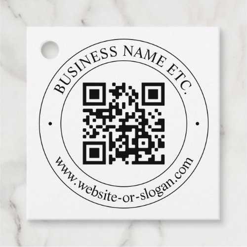 Upload Your Own QR Code  Customizable Text Favor Tags