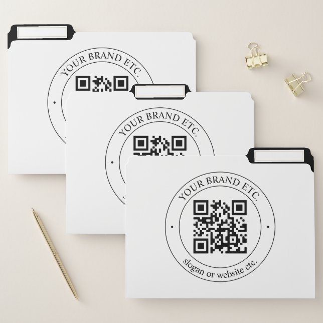 Upload Your Own QR Code & Customizable Text File Folder (Set)