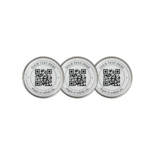 Upload Your Own QR Code & Customizable Text Golf Ball Marker