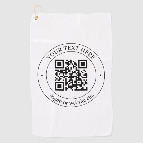 Upload Your Own QR Code  Customizable Text Golf Towel