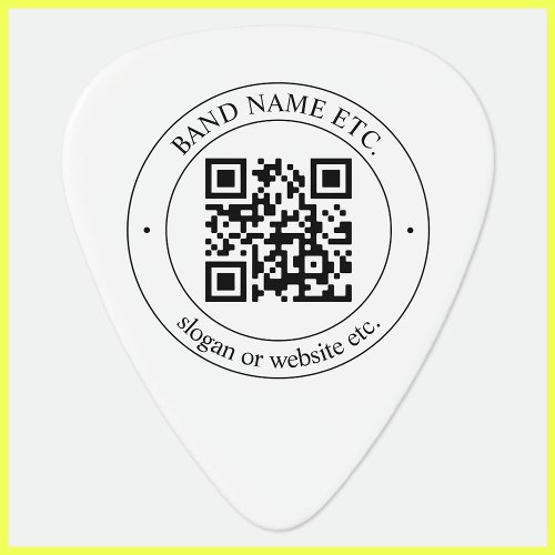 Upload Your Own QR Code  Customizable Text Guitar Pick
