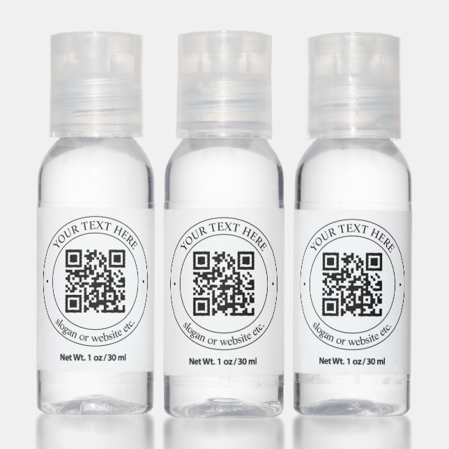 Upload Your Own QR Code & Customizable Text Hand Sanitizer (Set)