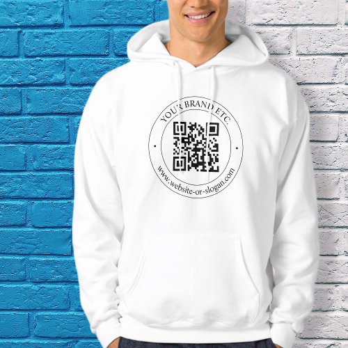 Upload Your Own QR Code  Customizable Text Hoodie