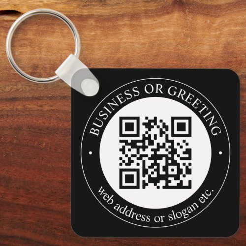 Upload Your Own QR Code  Customizable Text Keycha Keychain
