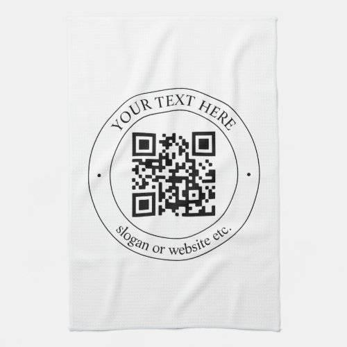 Upload Your Own QR Code  Customizable Text Kitchen Towel