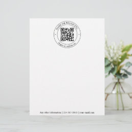 Upload Your Own QR Code &amp; Customizable Text Letterhead