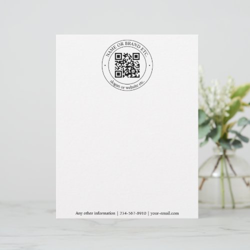 Upload Your Own QR Code  Customizable Text Letterhead