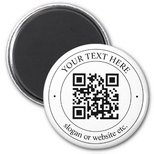 Upload Your Own QR Code  Customizable Text Magnet