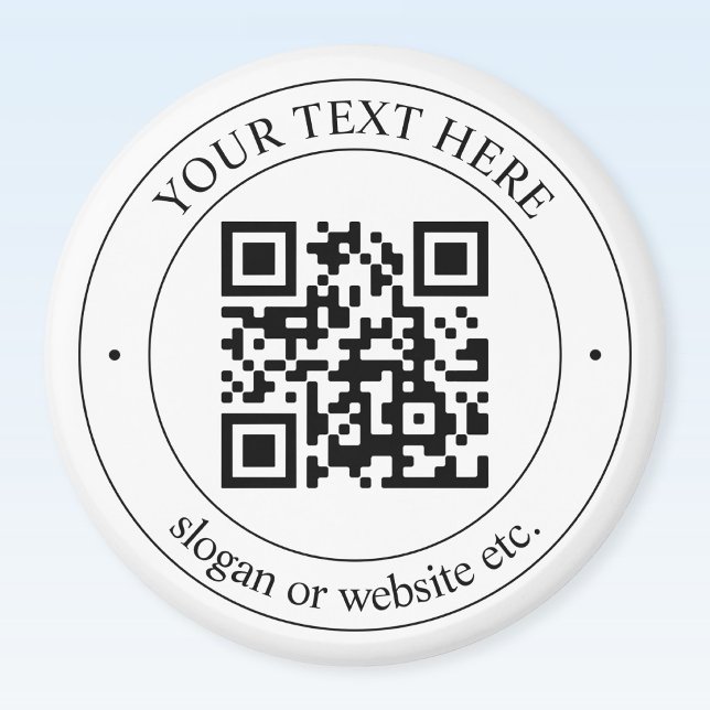 Upload Your Own QR Code & Customizable Text Magnet (Creator Uploaded)