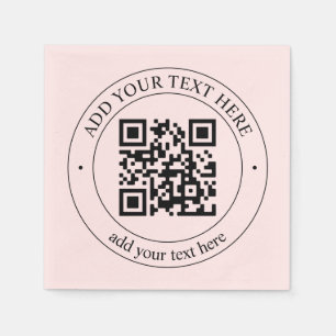 Upload Your Own QR Code & Customizable Text Napkins