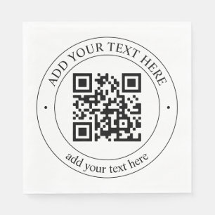 Upload Your Own QR Code & Customizable Text Napkins