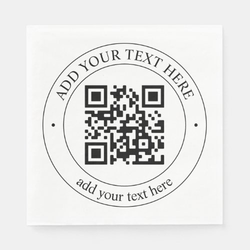 Upload Your Own QR Code  Customizable Text Napkins