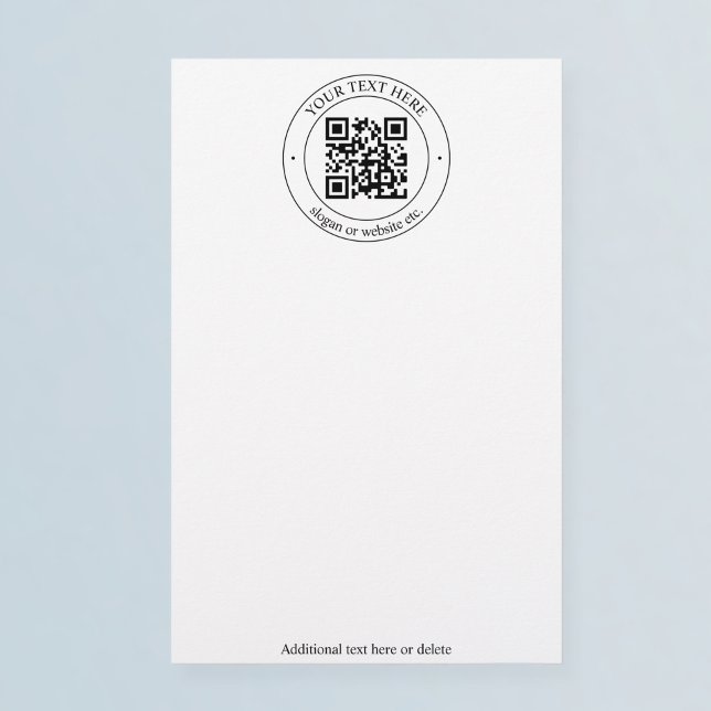 Upload Your Own QR Code & Customizable Text Stationery (Creator Uploaded)