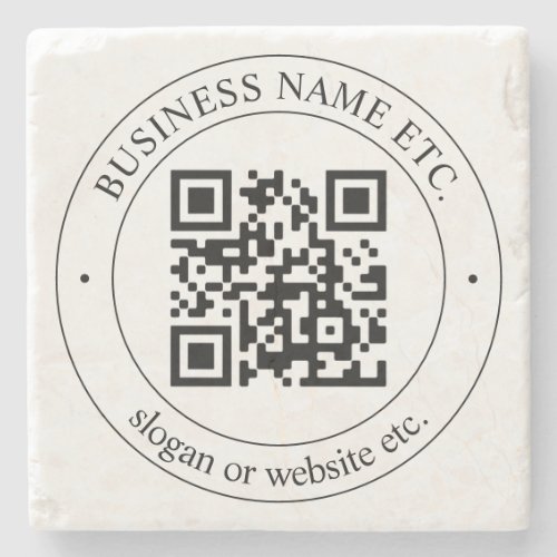 Upload Your Own QR Code  Customizable Text Stone Coaster
